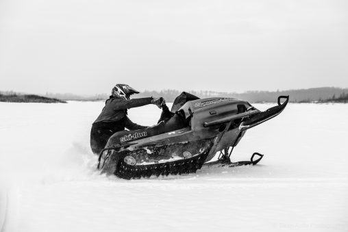 Snowmobiling on Hastings Lake 1